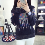 พรีออเดอร์ - เสื้อไหมพรมแฟชั่นแขนยาว Pre - ST648 (สีดำ)