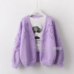 พรีออเดอร์ - เสื้อคาร์ดิแกนกันหนาว Pre - CT655 (สีม่วง)