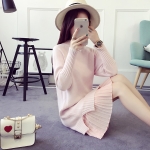 พร้อมส่ง - เดรสไหมพรม DT510 (สีชมพู)