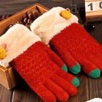 พร้อมส่ง - ถุงมือไหมพรม GT170 (สีแดง)