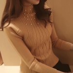 พร้อมส่ง - เสื้อไหมพรม ST113 (สีน้ำตาล)