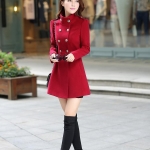 พรีออเดอร์ - เสื้อโค้ทผ้าวูลกันหนาว Pre - CT660 (สีแดง)