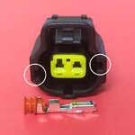 2 พิน ดำ/เหลือง Temp (ร่องเยื้อง) #178392-6