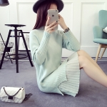 พร้อมส่ง - เดรสไหมพรม DT513 (สีเขียวมิ้น)