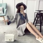 พรีออเดอร์ - เดรสไหมพรม Pre - DT120 (สีเทา)