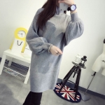 พรีออเดอร์ - เสื้อไหมพรมแฟชั่นรุ่นยาว Pre - ST675 (สีเทา)