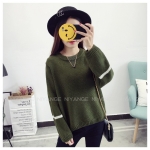 พรีออเดอร์ - เสื้อไหมพรมแฟชั่นแขนยาว Pre - ST781 (สีเขียวขี้ม้า)