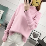 พร้อมส่ง - เสื้อไหมพรมทรงหลวม ST196 (สีชมพู)