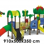 เครื่องเล่นสนามพลาสติกกลางแจ้ง ขนาด 910x500x350 cm โครงสร้างเสาและชิ้นส่วนเหล็กทุกชิ้นผ่านกระบวนการเคลือบสารป้องกันสนิม ( Galvanized ) ปลอดสารพิษและปลอดภัยต่อเด็กตามมาตรฐาน ASTM ประเทศเกาหลี น๊อตและสกรูเป็นระบบกันคลายและปลายตัดมนป้องกันการขีดข่วนเด็กๆพื้น