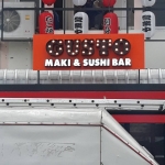 ป้ายไฟปิงปอง GUSTO MAKI&SUSHI BAR ติดตั้งป้ายจังหวัดสระบุรี