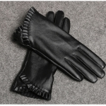 พร้อมส่ง - ถุงมือหนังทัชสกรีน GT180 (สีดำ)