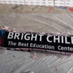 ป้ายตัวอักษรซิงค์ยกขอบ ติดไฟออกหน้า พื้นหลังคอมโพสิต - Bright Child