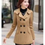 พร้อมส่ง - เสื้อโค้ทผ้าวูล CT128 (สีน้ำตาล)