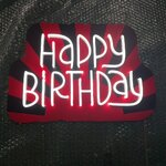 ไฟดัดนีออนเฟล็ก Happy Birthday 21x33 cm