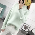 พร้อมส่ง - เสื้อไหมพรมทรงหลวม ST199 (สีเขียว)