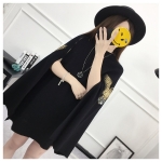 พรีออเดอร์ - เสื้อไหมพรมแฟชั่นกึ่งเสื้อคลุม Pre - ST762 (สีดำ)