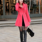 พรีออเดอร์ - เสื้อโค้ทผ้าวูลกันหนาว Pre - CT662 (สีชมพู)