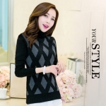 พรีออเดอร์ - เสื้อไหมพรมแฟชั่น Pre - ST628 (สีดำ)