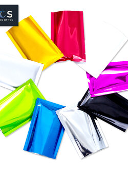 ถุงแบนฟอยล์สีเงาต่างๆ ซีล 3 ด้าน (เมทัลไลท์)