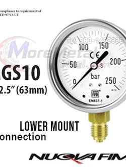 Nuovafima Pressure gauge2.5" Lower mount (ออกล่าง)