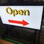 ป้ายกล่องไฟพร้อมล้อลาก - Open