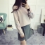 พร้อมส่ง - เสื้อไหมพรมแขนยาวมีลายปักที่แขนเสื้อน่ารักๆ ST753 (สีชมพู)