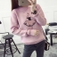 พรีออเดอร์ - เสื้อไหมพรมแฟชั่นลายการ์ตูน Pre- ST721 (สีชมพู)
