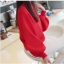 พร้อมส่ง - เสื้อไหมพรมแฟชั่น ST143 (สีแดง)